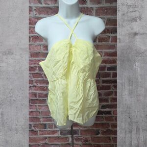 Universal Thread Yellow Halter Top Large Crisscross Strap Sleeveless Lightweight